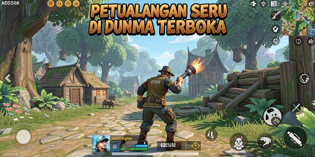 Gameplay menarik di dunia terbuka ADS508 dengan pemandangan yang indah.