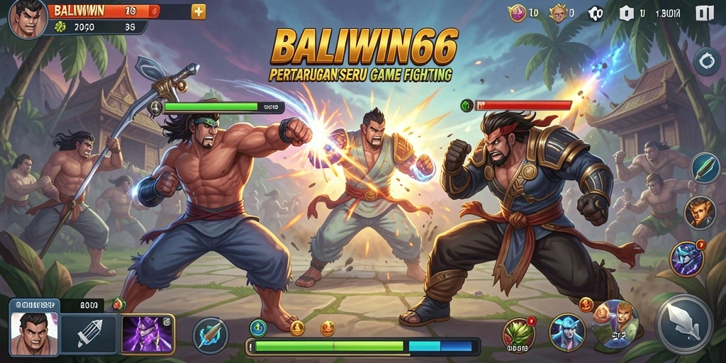 Screenshot gameplay BALIWIN66 menampilkan pertarungan epik antara karakter-karakter kuat.