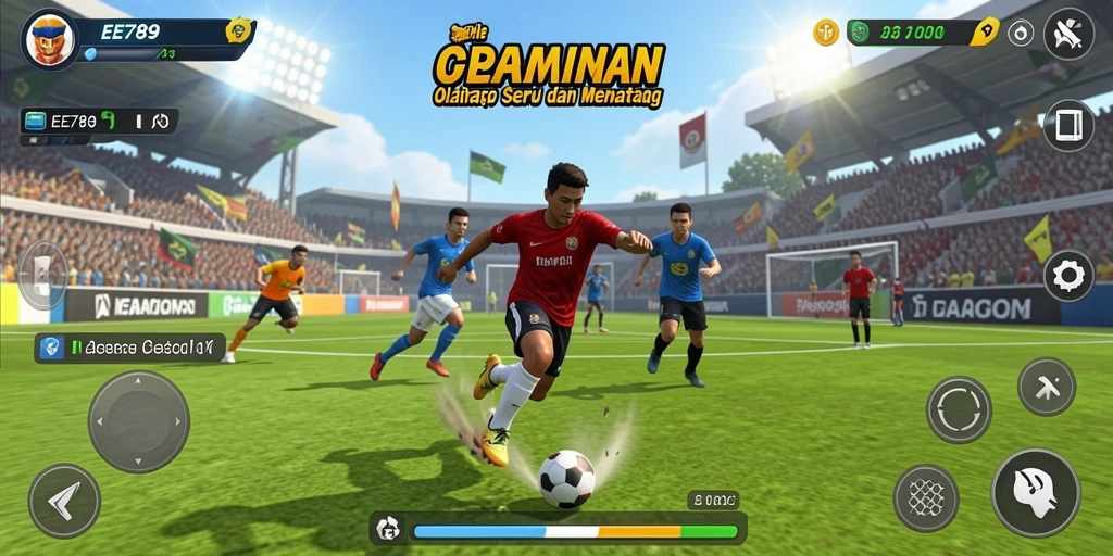 Tampilan gameplay EE789 yang menarik dan penuh aksi olahraga.