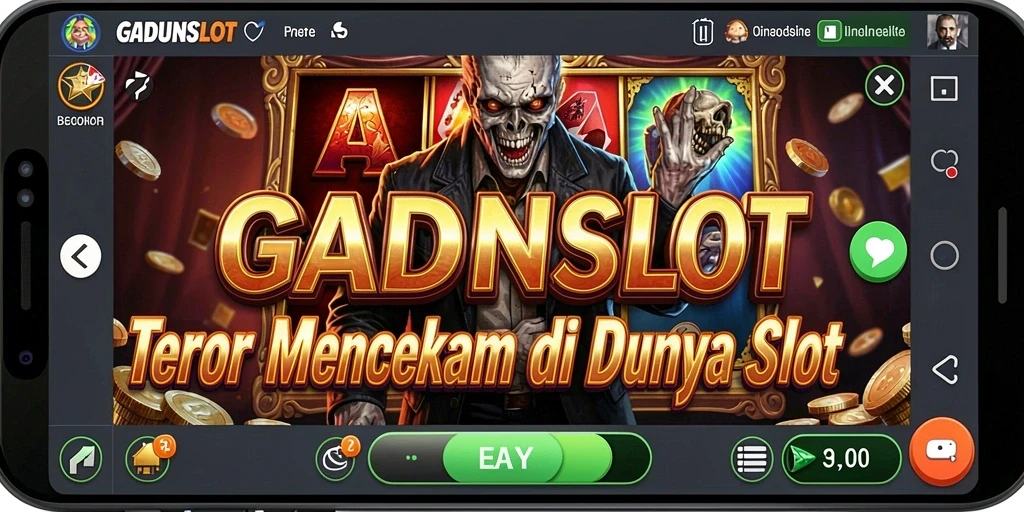 Screenshot gameplay GADUNSLOT menunjukkan atmosfer horor yang menegangkan.