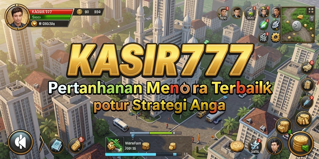 Tampilan gameplay KASIR777 saat mempertahankan menara dari serangan musuh.