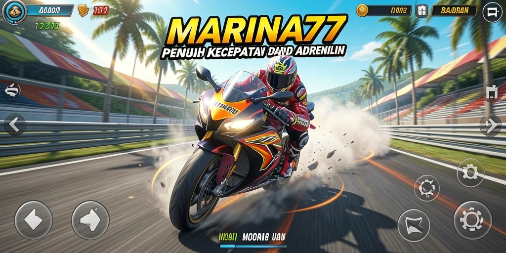 Tampilan gameplay balapan motor yang memukau dan mendebarkan.