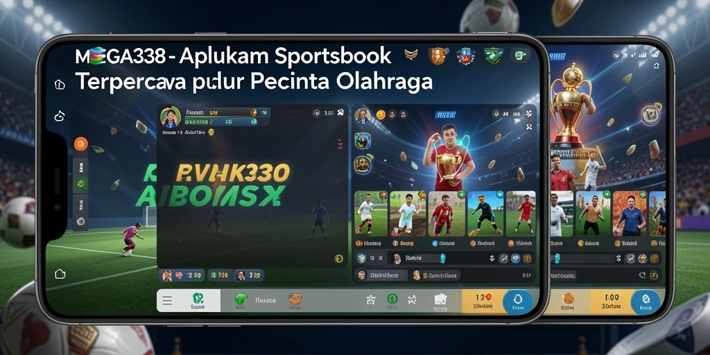 Tampilan menarik aplikasi MEGA338 dengan fitur taruhan olahraga.