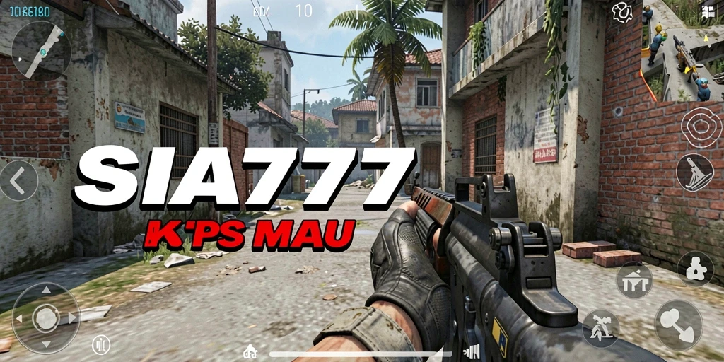 Screenshot utama SIA777 menampilkan aksi tembak-menembak yang mendebarkan.